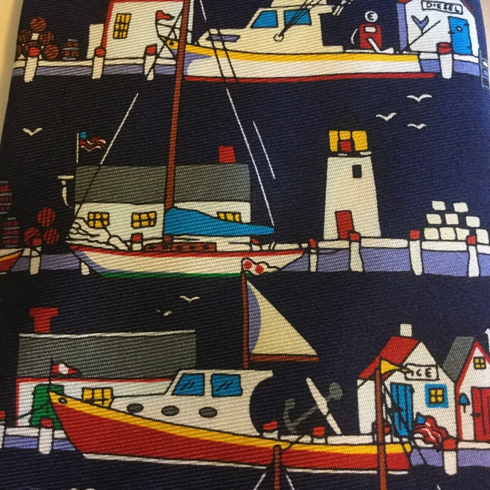 “DOCKSIDE” by Alynn 56” Boat ship sailboat village dock fishing - Picture 7 of 7